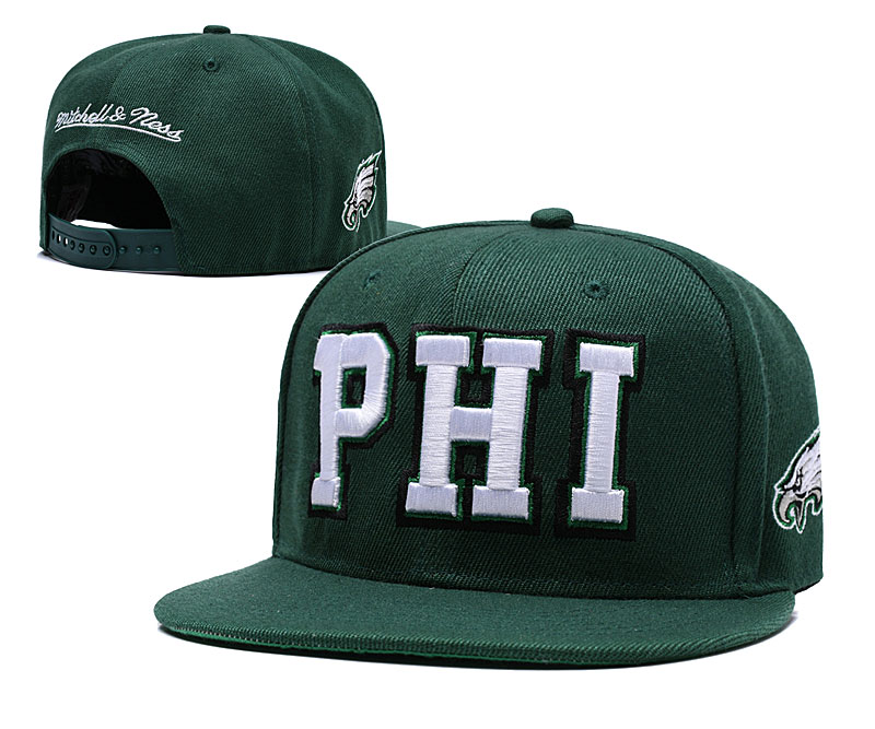 Eagles Team Logo Green Mitchell & Ness Adjustable Hat LH