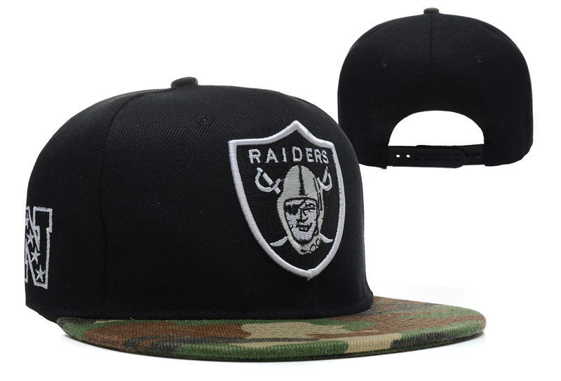 Raiders Team Logo Black Camo Adjustable Hat LX
