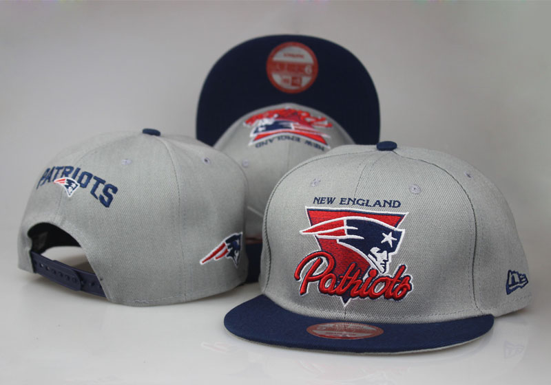 Patriots Team Logo Navy Gray Adjustable Hat LT