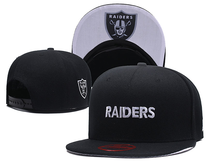 Raiders Fresh Logo Black White Adjustable Hat LT