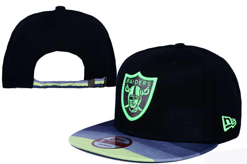 Raiders Fresh Logo Fluorescence Black Adjustable Hat LT