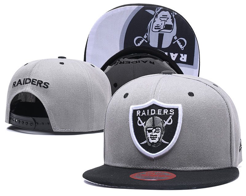 Raiders Fresh Logo Gray Adjustable Hat LT