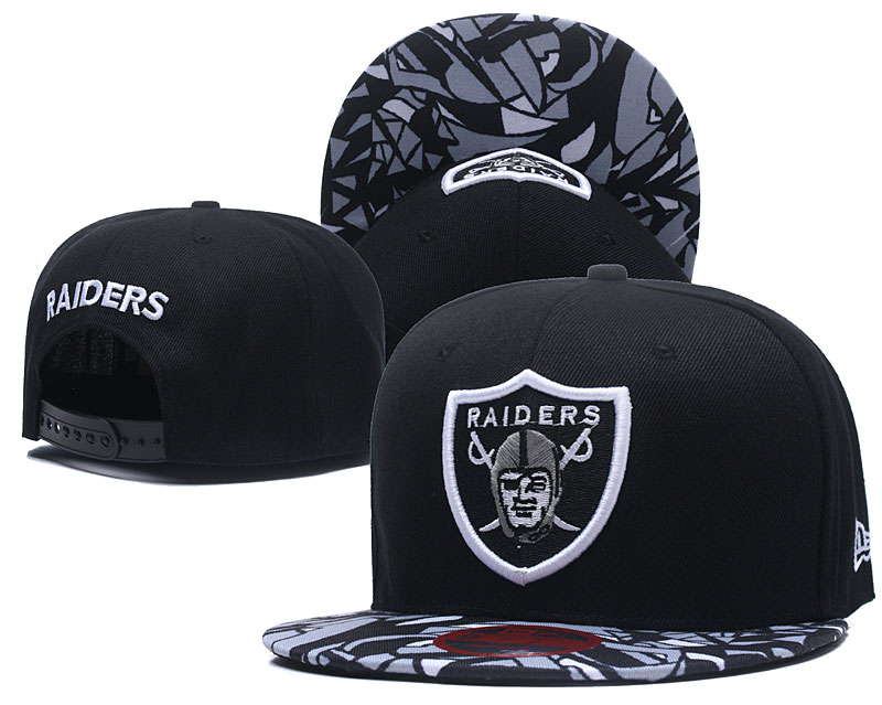Raiders Pattern Logo Black Adjustable Hat LT