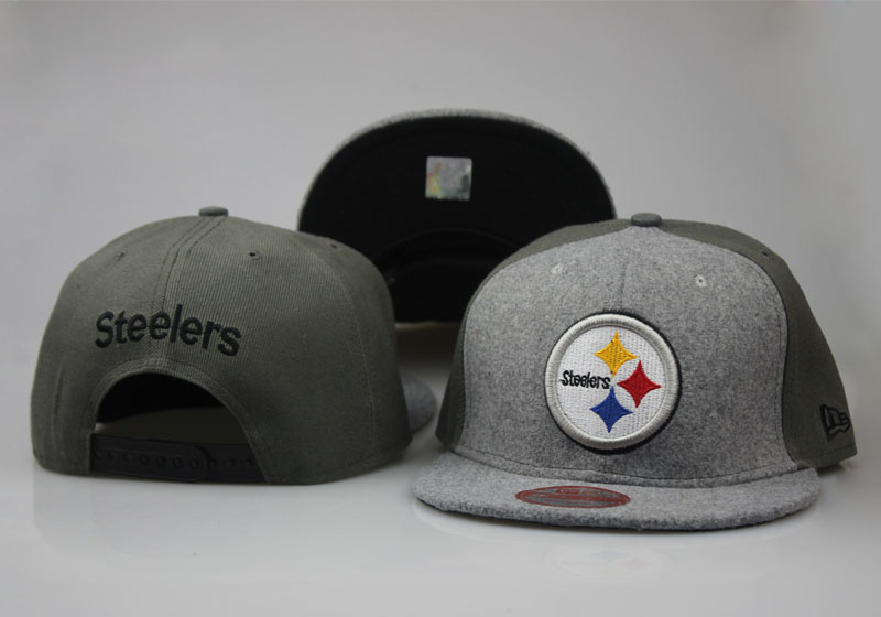 Steelers Team Logo Gray Olive Adjustable Hat LT
