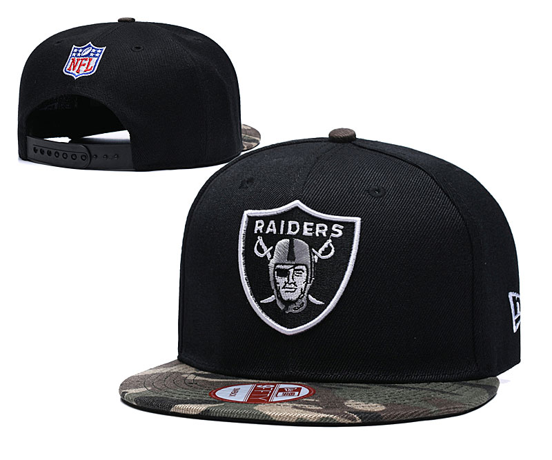 Raiders Team Logo Black Camo Adjustable Hat TX