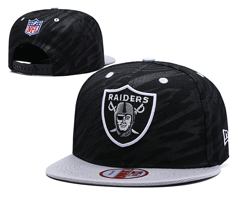 Raiders Team Logo Black Gray Adjustable Hat TX