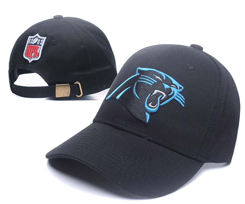Panthers Fresh Logo All Black Peaked Adjustable Hat SG