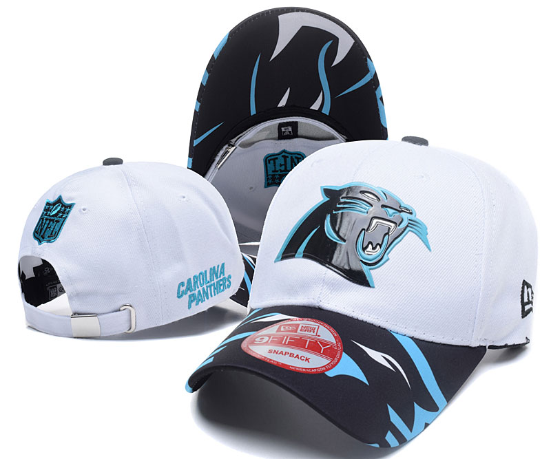 Panthers Team Logo White Peaked Adjustable Hat SG