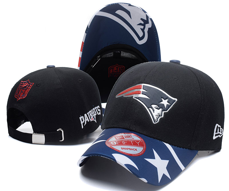 Patriots Team Logo Black Peaked Adjustable Hat SG