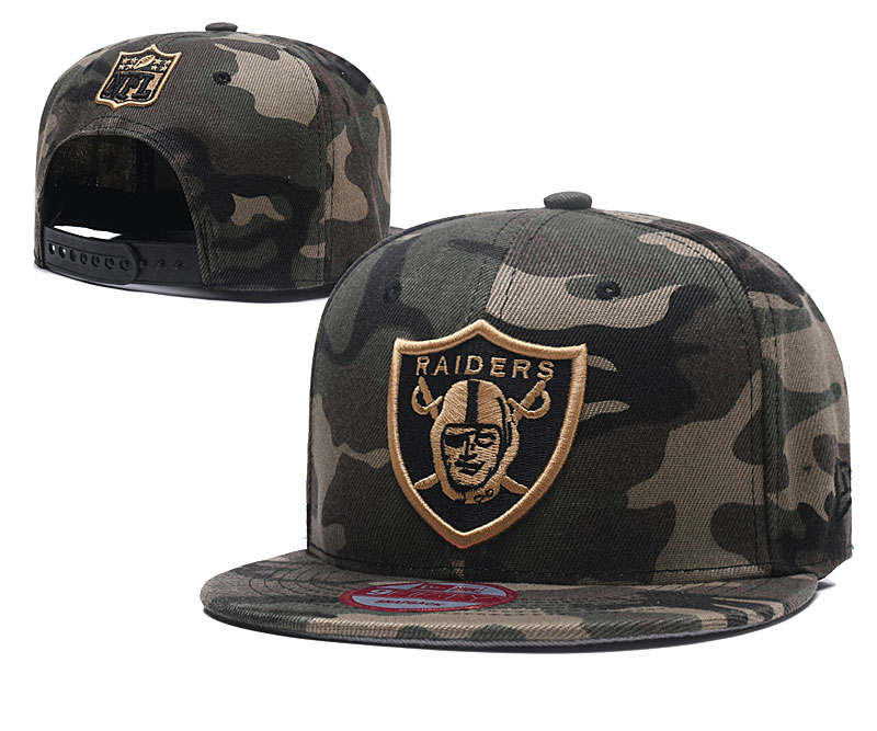 Raiders Fresh Logo Camo Peaked Adjustable Hat SG