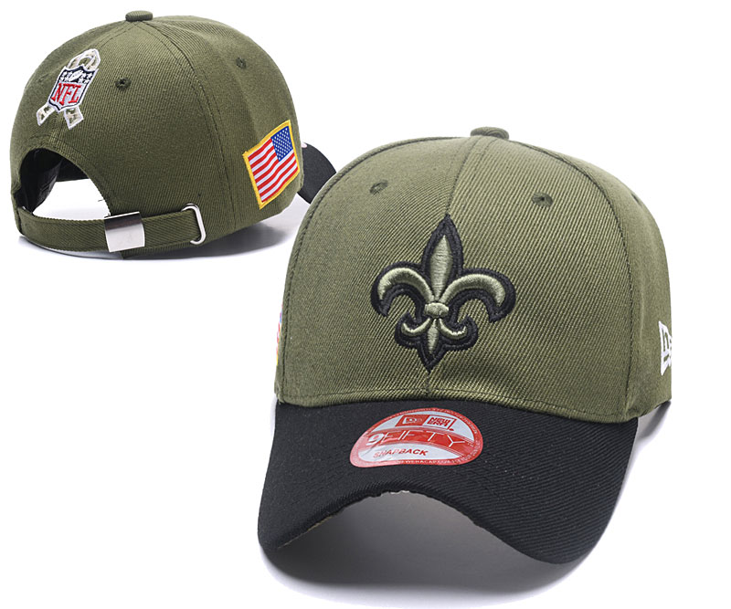 Saints Team Logo Olive Peaked Adjustable Hat SG