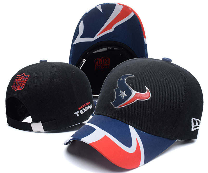 Texans Fresh Logo Black Peaked Adjustable Hat SG