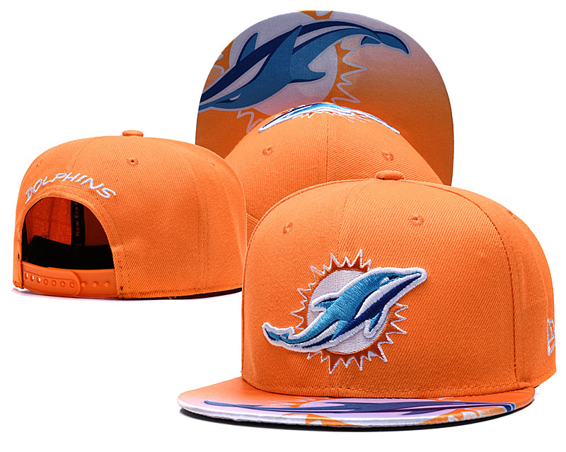 Dolphins Team Logo Orange Adjustable Hat TX