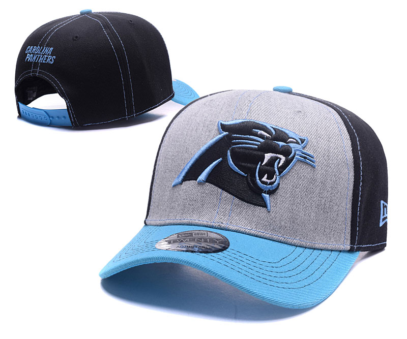 Panthers Team Logo Gray Black Adjustable Hat TX