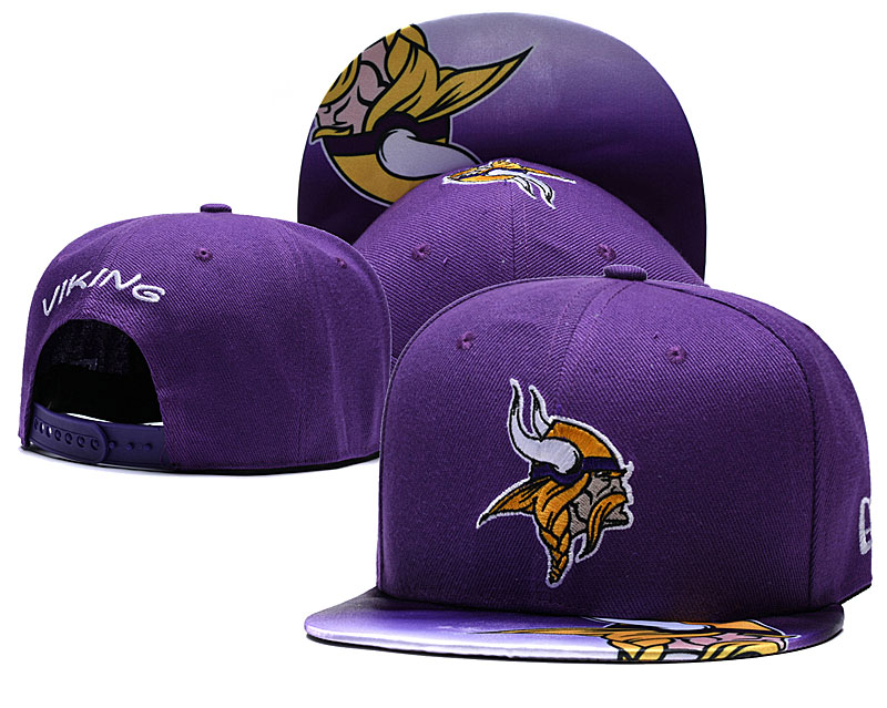 Vikings Team Logo All Purple Adjustable Hat LH
