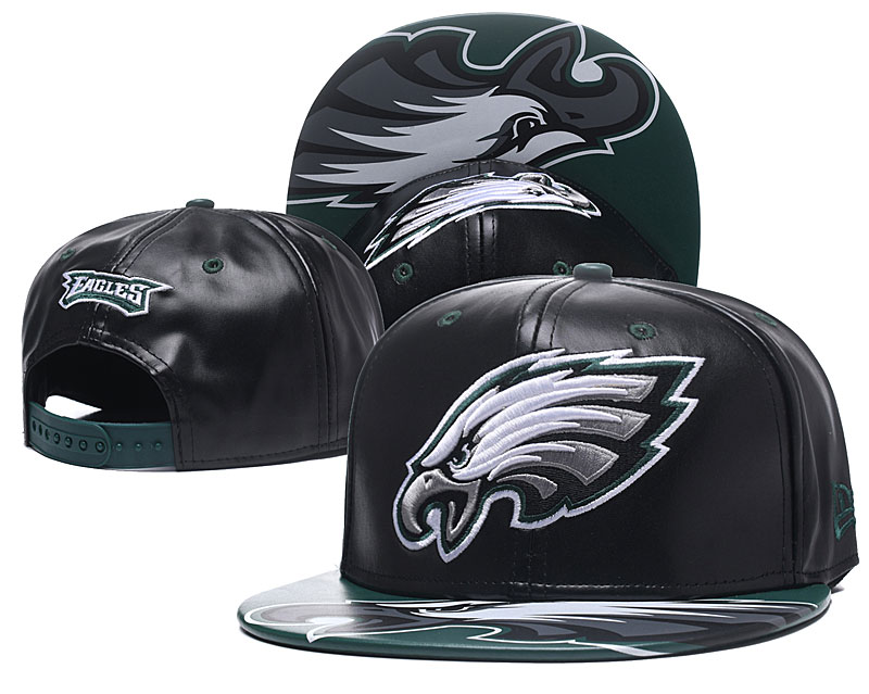 Eagles Fresh Logo Black Leather Adjustable Hat GS