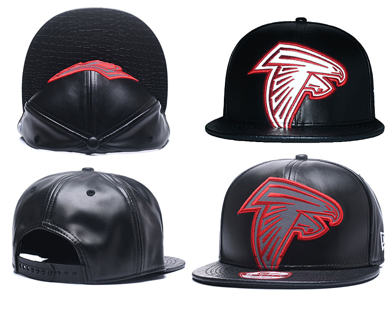 Falcons Fresh Logo Black Leather Adjustable Hat GS