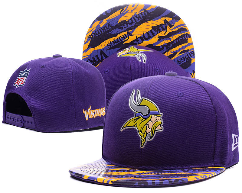 Vikings Team Logo Purple Adjustable Hat YD