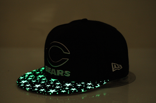 Bears Team Logo Black With Stars Luminous Adjustable Hat GS