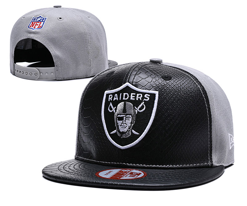 Raiders Team Logo Black Gray Adjustable Hat TX