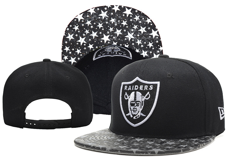 Raiders Team Logo Black With Star Adjustable Hat YD