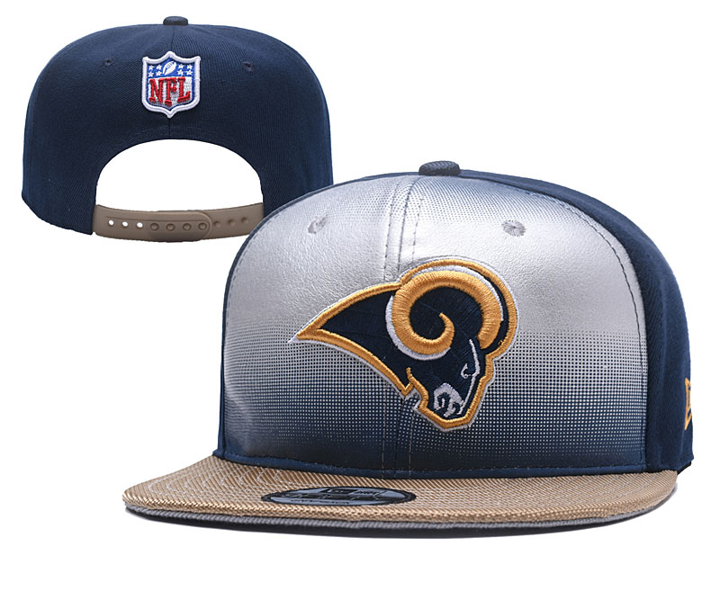 Rams Team Logo Sliver Navy Adjustable Hat YD
