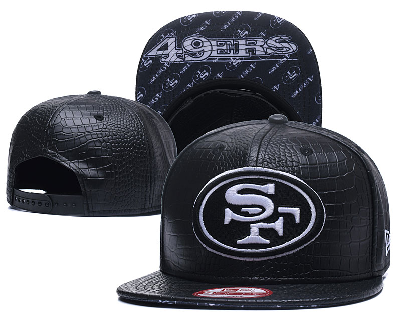 49ers Fresh Big Logo Black Adjustable Hat GS