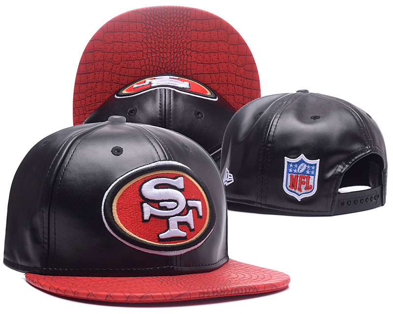 49ers Fresh Logo Black Adjustable Hat GS