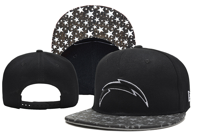 Chargers Team Logo Black With Stars Adjustable Hat YD