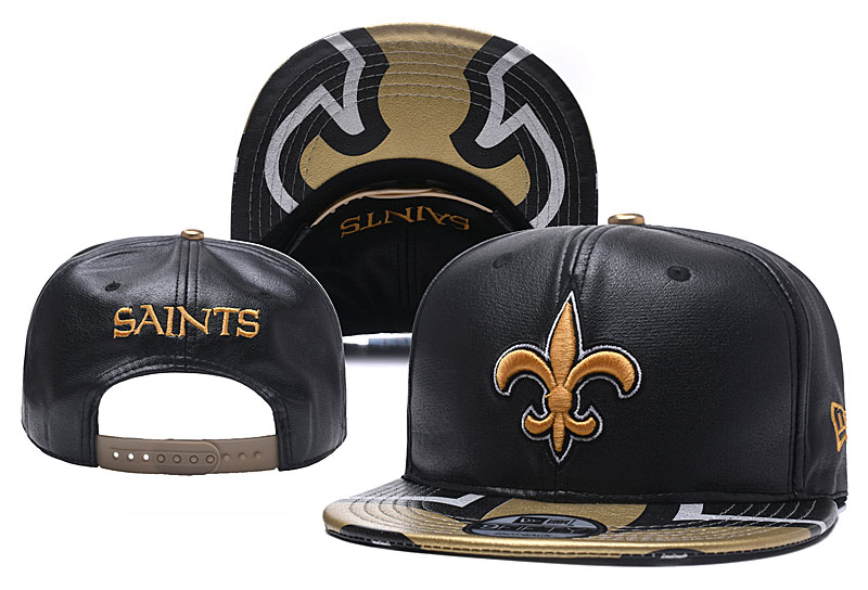 Saints Team Logo All Black Adjustable Hat YD
