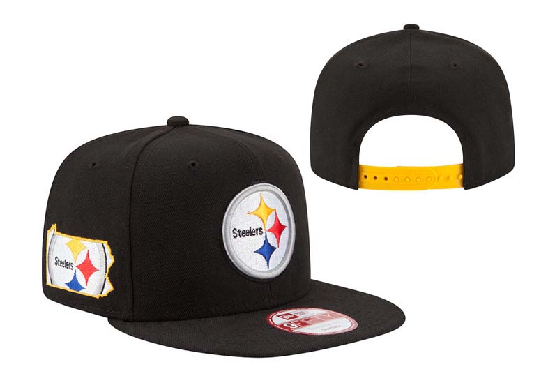 Steelers Fresh Logo ALL Black Adjustable Hat LT
