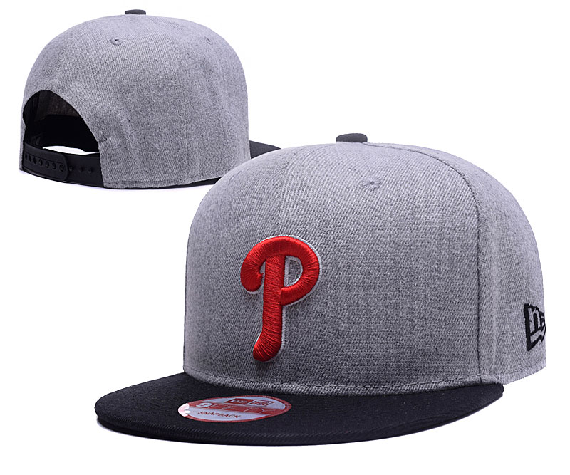 Phillies Team Logo Gray Adjustable Hat LH