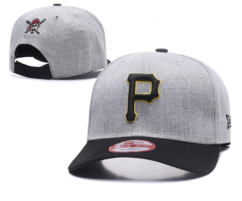 Pirates Fresh Logo Gray Peaked Adjustable Hat TX