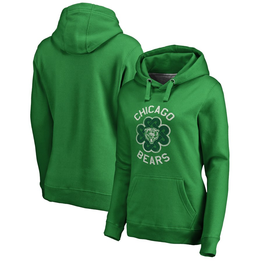 Chicago Bears NFL Pro Line by Fanatics Branded Women's St. Patrick's Day Luck Tradition Pullover Hoodie Kelly Green