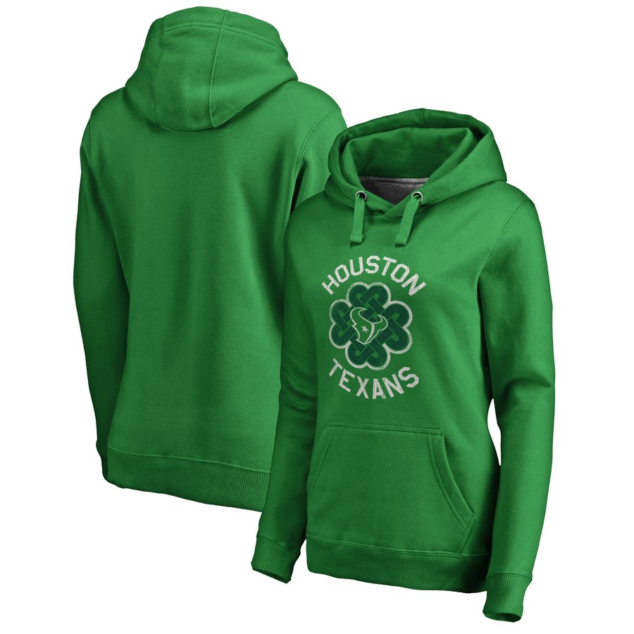 Houston Texans NFL Pro Line by Fanatics Branded Women's St. Patrick's Day Luck Tradition Pullover Hoodie Kelly Green