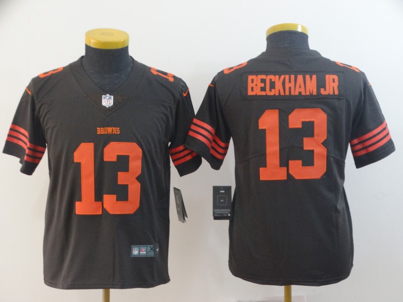 Nike Browns 13 Odell Beckham Jr Brown Youth Color Rush Limited Jersey