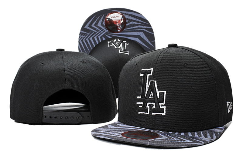 Dodgers Team Logo Black Adjustable Hat LT