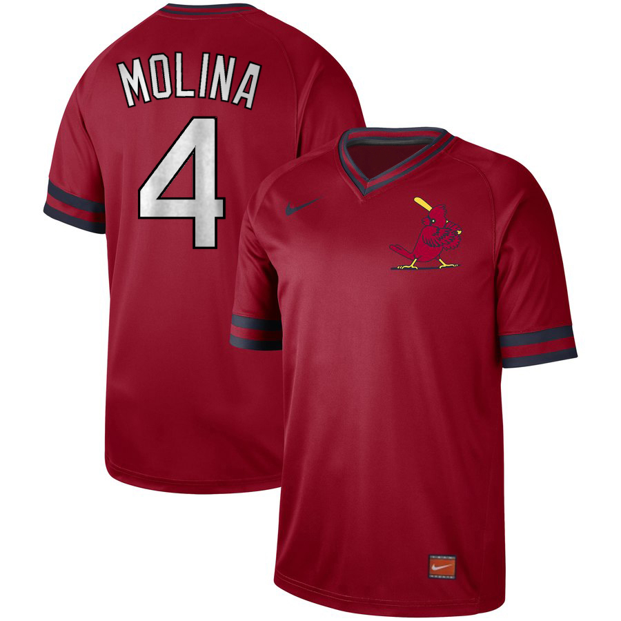 St. Louis Cardinals 4 Yadier Molina Red Throwback Jersey