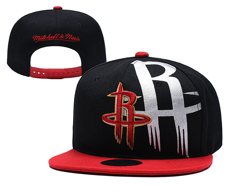 Rockets Team Logo Black Mitchell & Ness Adjustable Hat YD