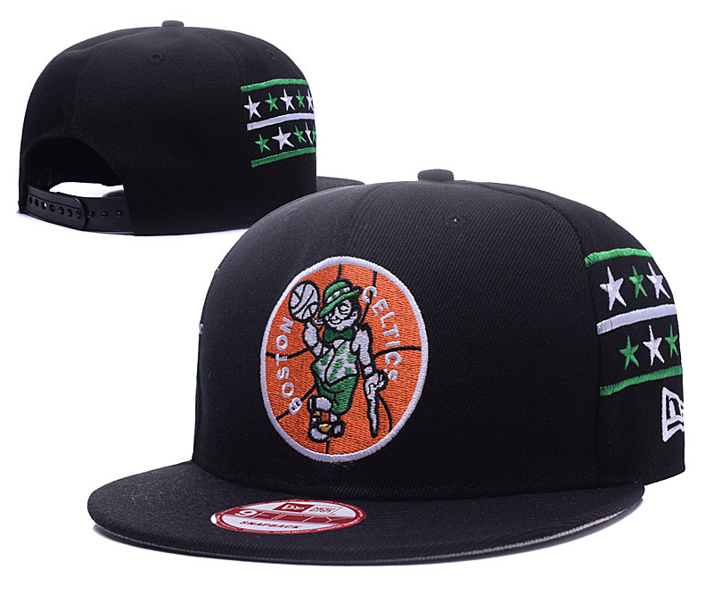 Celtics Team Logo Black With Star Adjustable Hat GS
