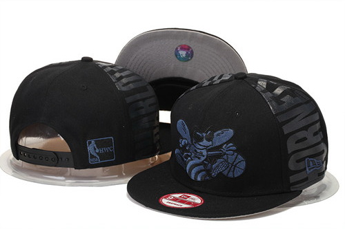 Hornets Fresh Logo All Black Adjustable Hat GS