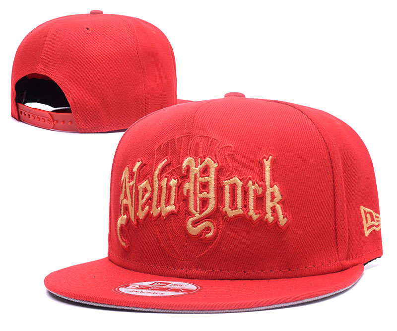 Knicks Team Logo Red Adjustable Hat GS