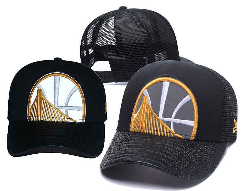 Lakers Team Logo Black Hollow Carved Peaked Adjustable Hat GS