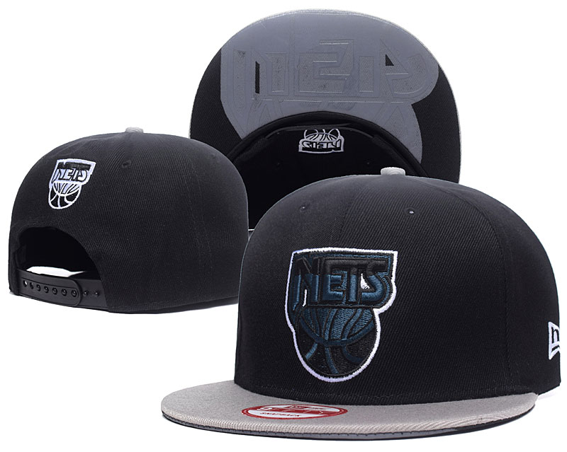 Nets Team Logo Black Navy Adjustable Hat GS
