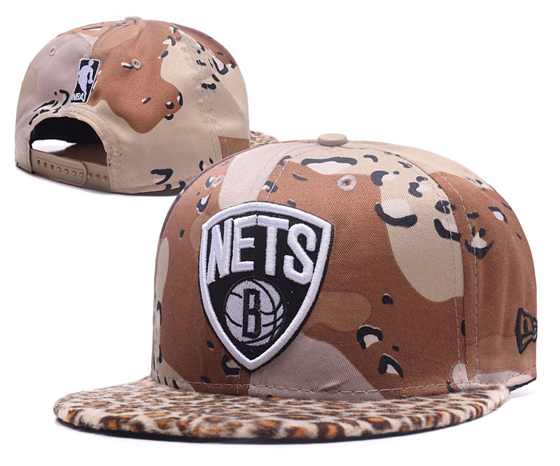 Nets Team Logo Camo Leopard Adjustable Hat GS