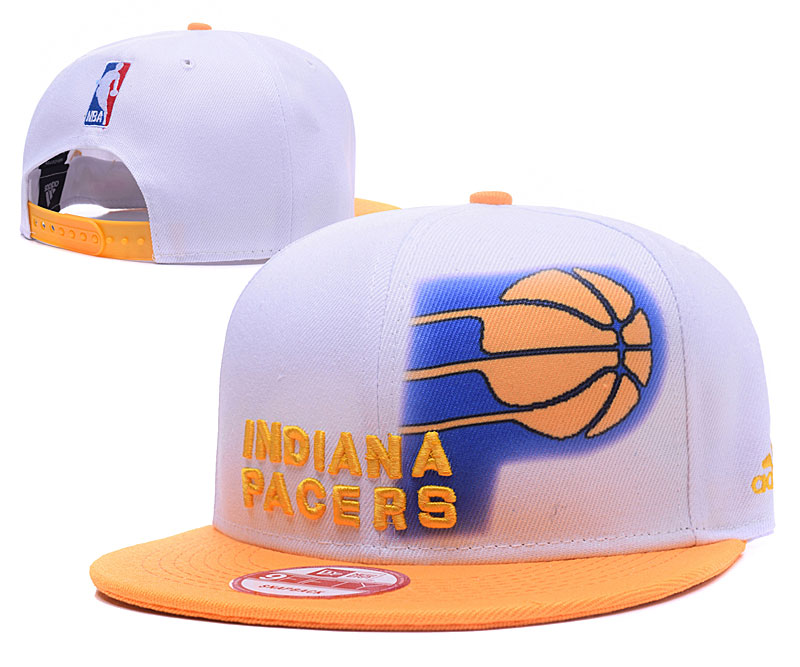 Pacers Team Logo White Yellow Adjustable Hat GS