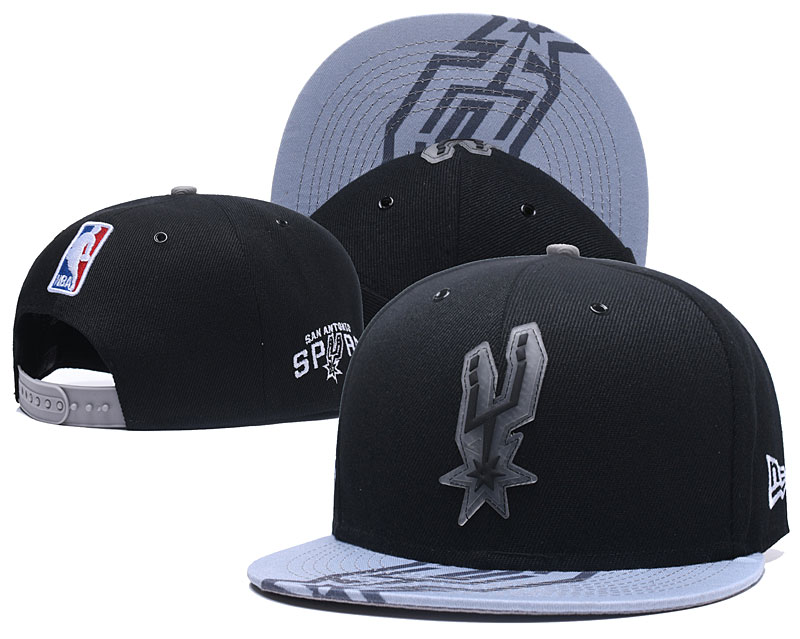 Spurs Team Logo Black Gray Adjustable Hat GS