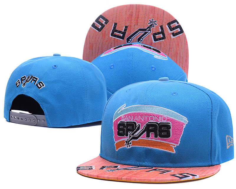 Spurs Team Logo Blue Pink Adjustable Hat GS