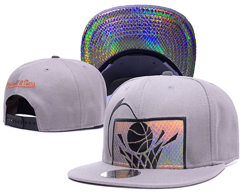 Suns Team Logo Gray White Mitchell & Ness Adjustable Hat GS