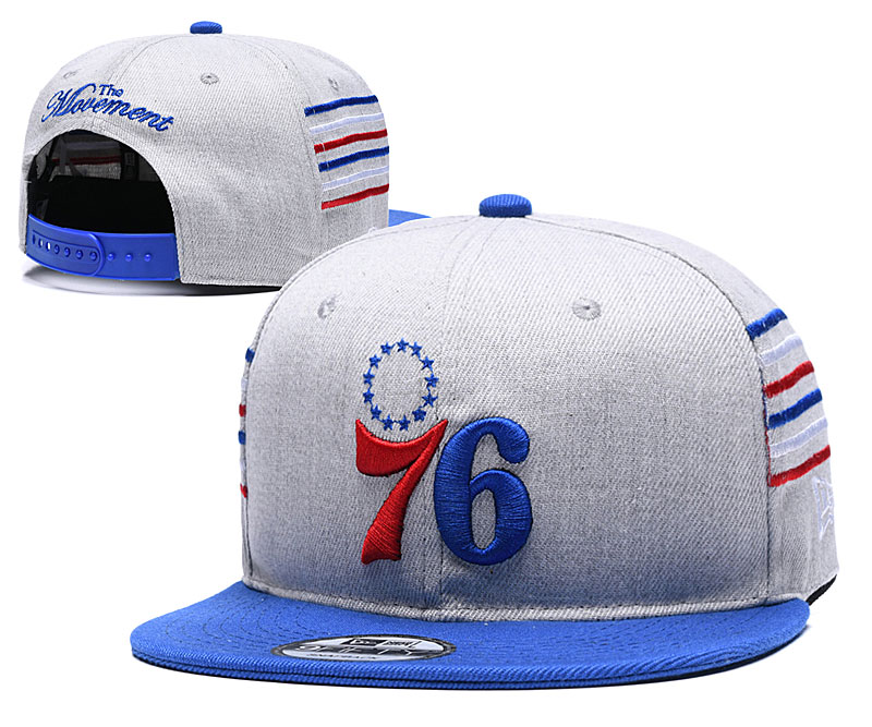 76ers Team Logo Gray Blue Adjustable Hat YD
